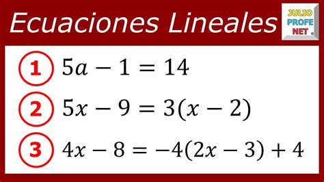 ecuación lineal